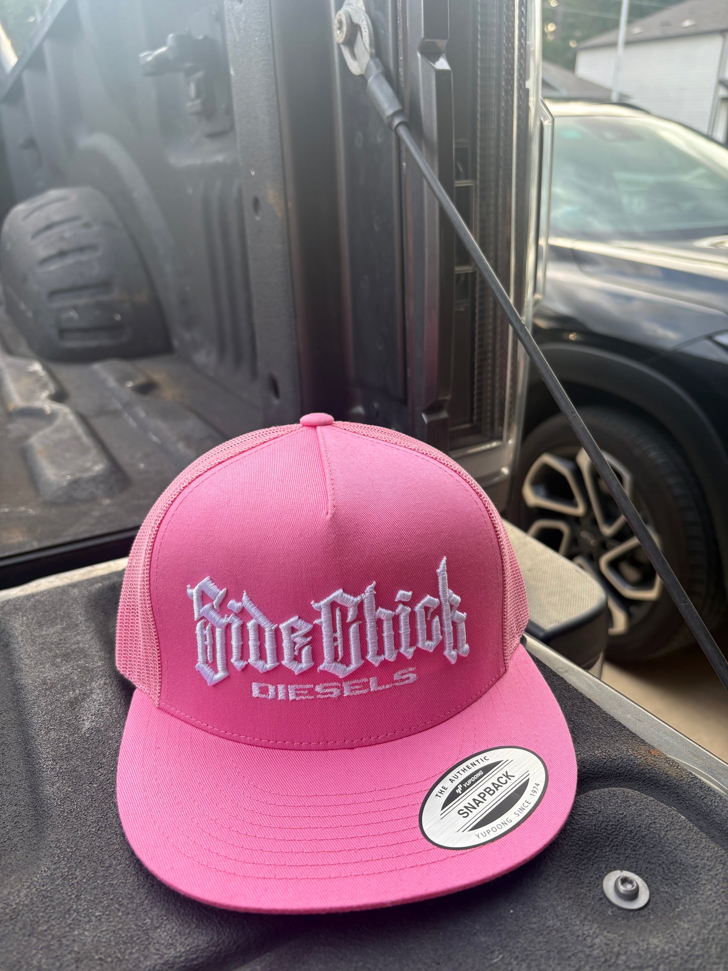 SIDECHICK DIESELS WHITE ON PINK