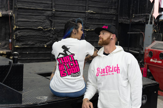 SIDE CHICK DIESELS TBIB HOODIES WHITE/PINK