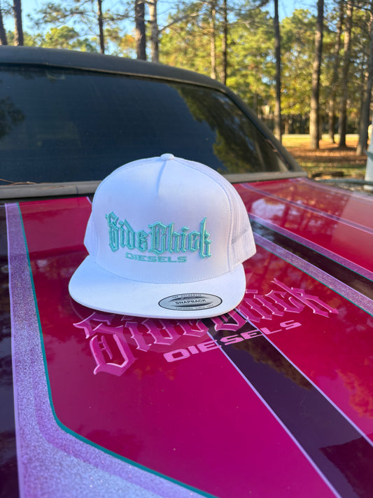 SIDECHICK DIESELS HAT WHITE/TIFFANY